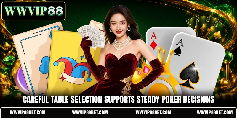 Careful table selection supports steady poker decisions