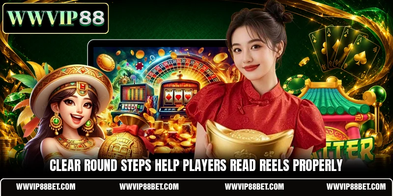 Clear round steps help players read reels properly