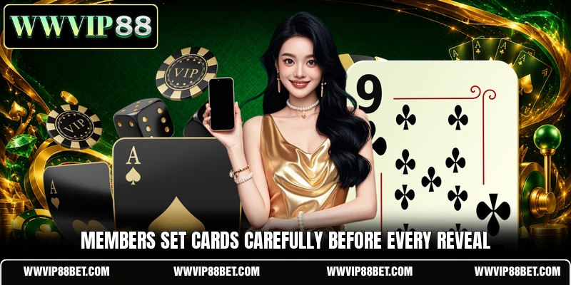 Members set cards carefully before every reveal