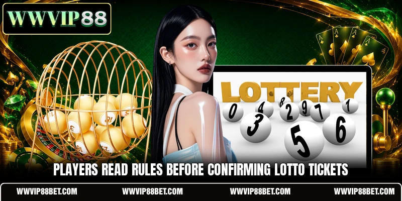 Players read rules before confirming lotto tickets