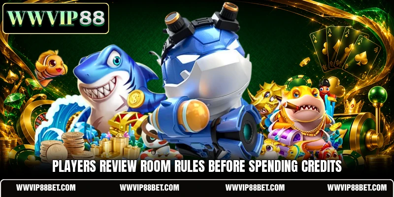 Players review room rules before spending credits