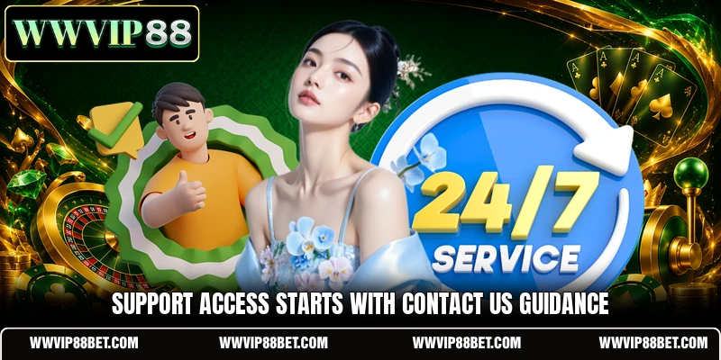 Support access starts with contact us guidance